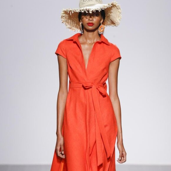 Maeve Anthropologie‎ Coral Wrap Dress Small Open Back Travel Wedding Guest - Picture 1 of 5